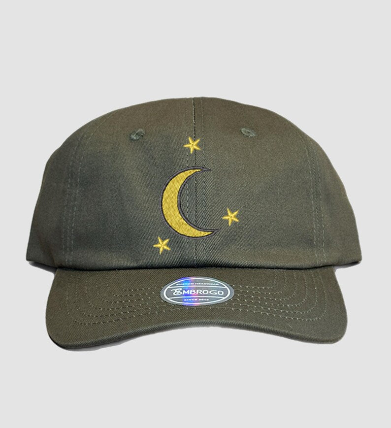 Moon and Stars Embroidered Hat