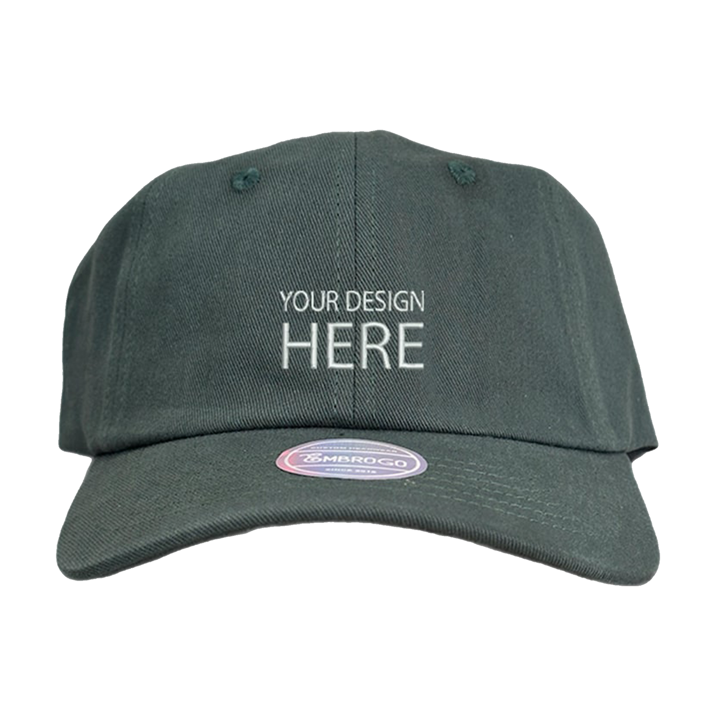 Custom Embroidered Hunter Green Baseball Cap