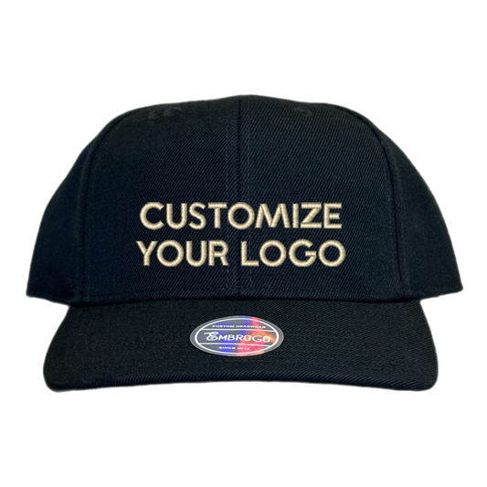 [SNAPBACK LOGO] Custom Embroidered Black Hat