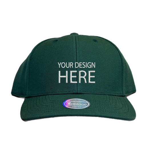 Custom Embroidered Hunter Green Snapback Cap