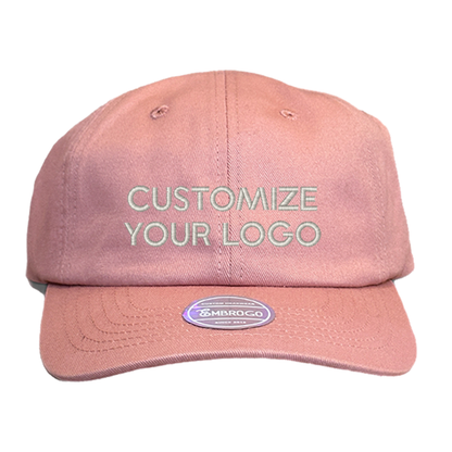 [BASEBALL HAT LOGO] Custom Embroidered Dusty Pink Cap