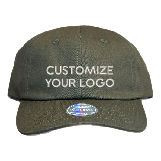 [BASEBALL HAT LOGO] Custom Embroidered Olive Cap