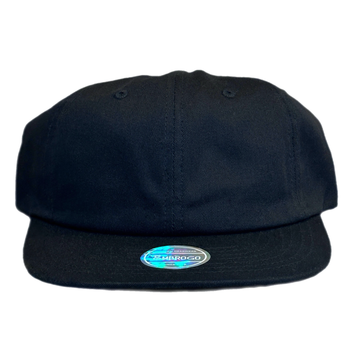 Custom Embroidered Black Flat Brim Baseball Hat