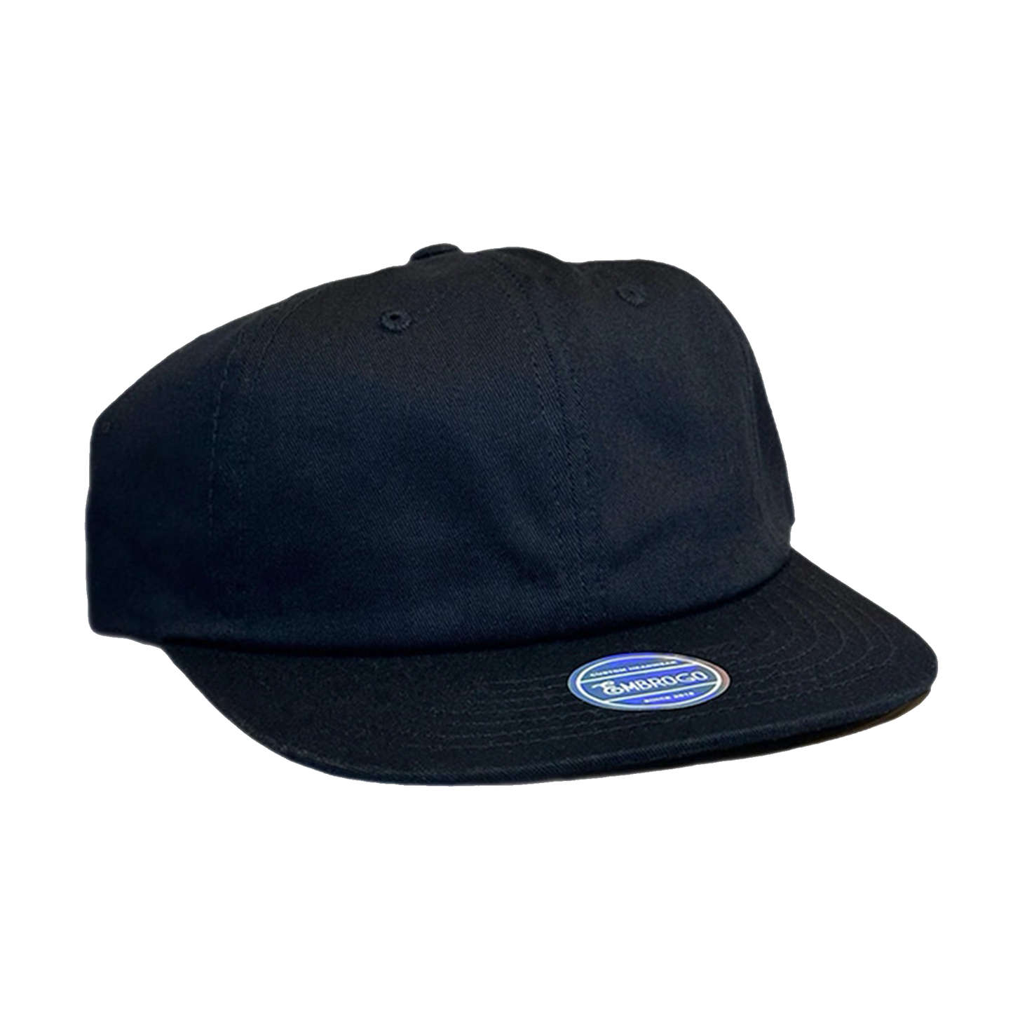 Custom Embroidered Black Flat Brim Baseball Hat