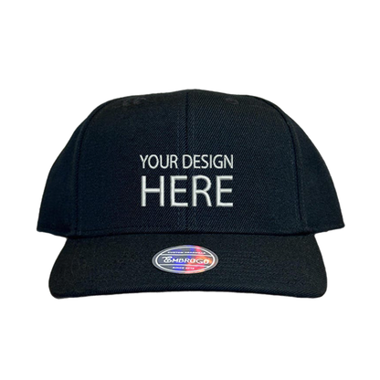 Custom Embroidered Black Snapback Cap