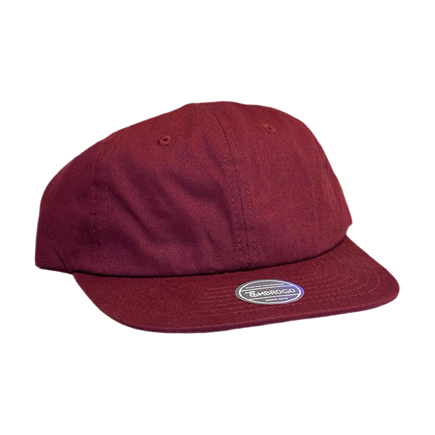 Custom Embroidered Maroon Flat Brim Baseball Hat