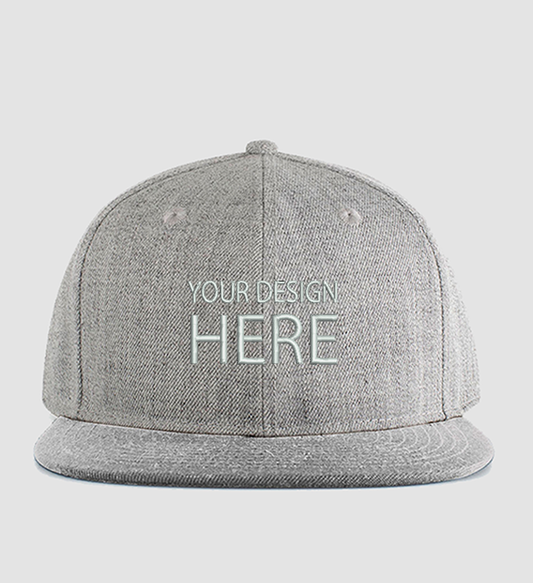 CUSTOMIZABLE Heather Grey 6-Panel SNAPBACK